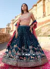 Tew Faux Gorgette Silk Fabric With 5mm Sequence Embroidery Work Lahenga And Blouse Dupatta Bulk Orders In India